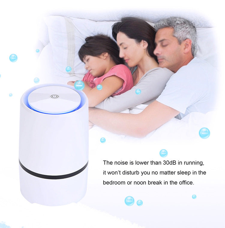 Desktop Air Purifier Ionizer with True HEPA Air Filter Technology - Portable Air Cleaner and Purifier for Use in Bedroom, Office, Car, Kitchen, Bathroom