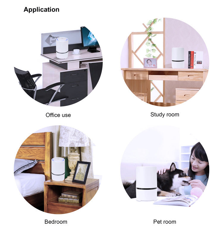 Desktop Air Purifier Ionizer with True HEPA Air Filter Technology - Portable Air Cleaner and Purifier for Use in Bedroom, Office, Car, Kitchen, Bathroom