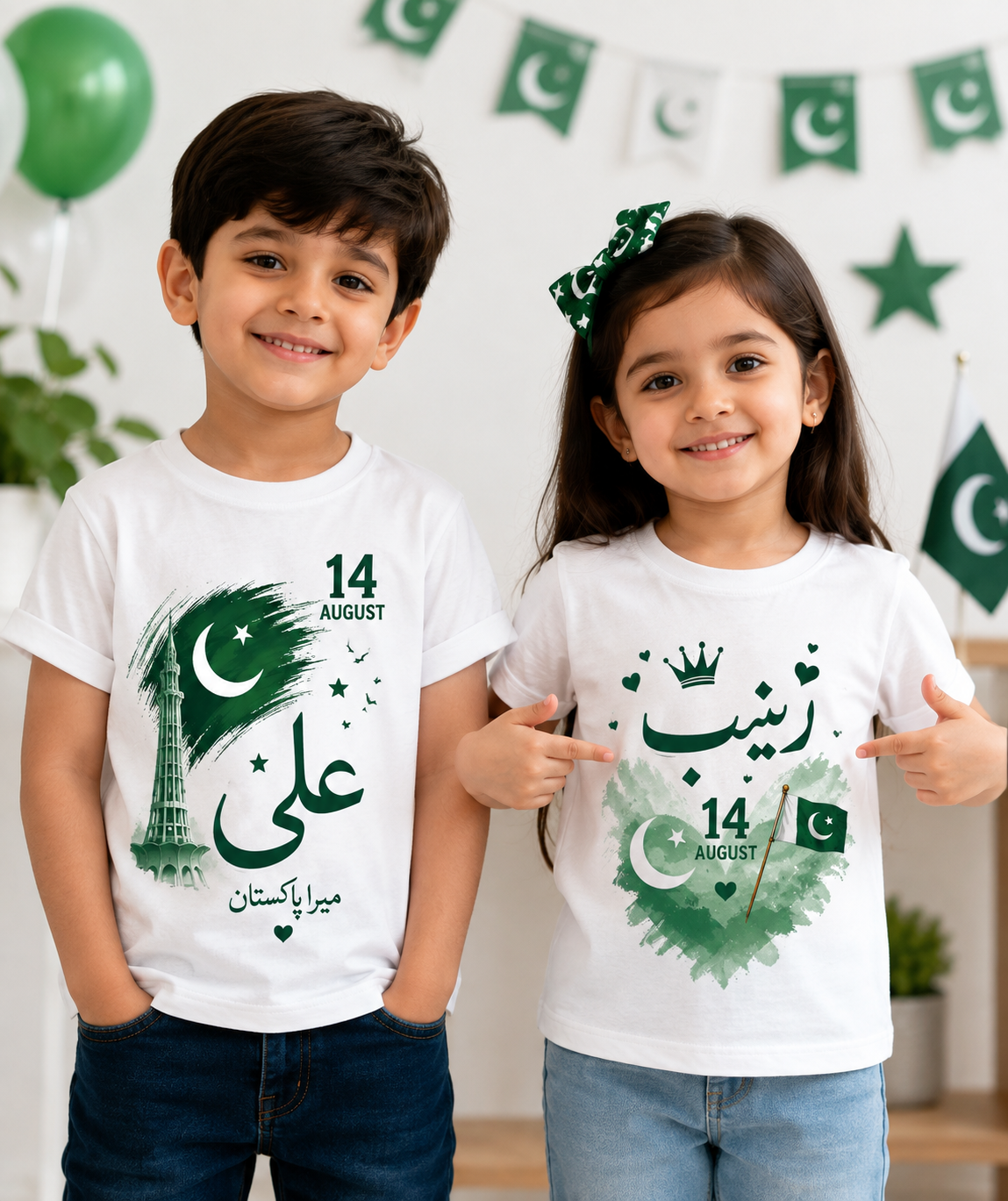 Personalized Name 14 august T-shirts | Jashan-e-Azadi Kids & Adults Tee |Customized T Shirts