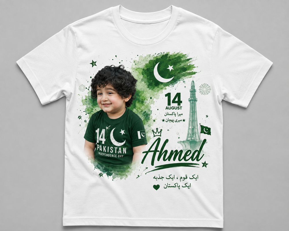Personalized T-Shirt for Boys & Girls for 14th August Independence Day