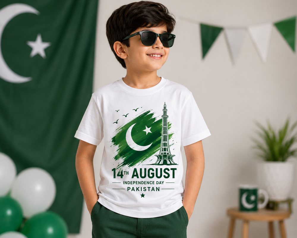 Boys  14 August Printed T-Shirt – Independence Day Special Azadi Dress for Boys