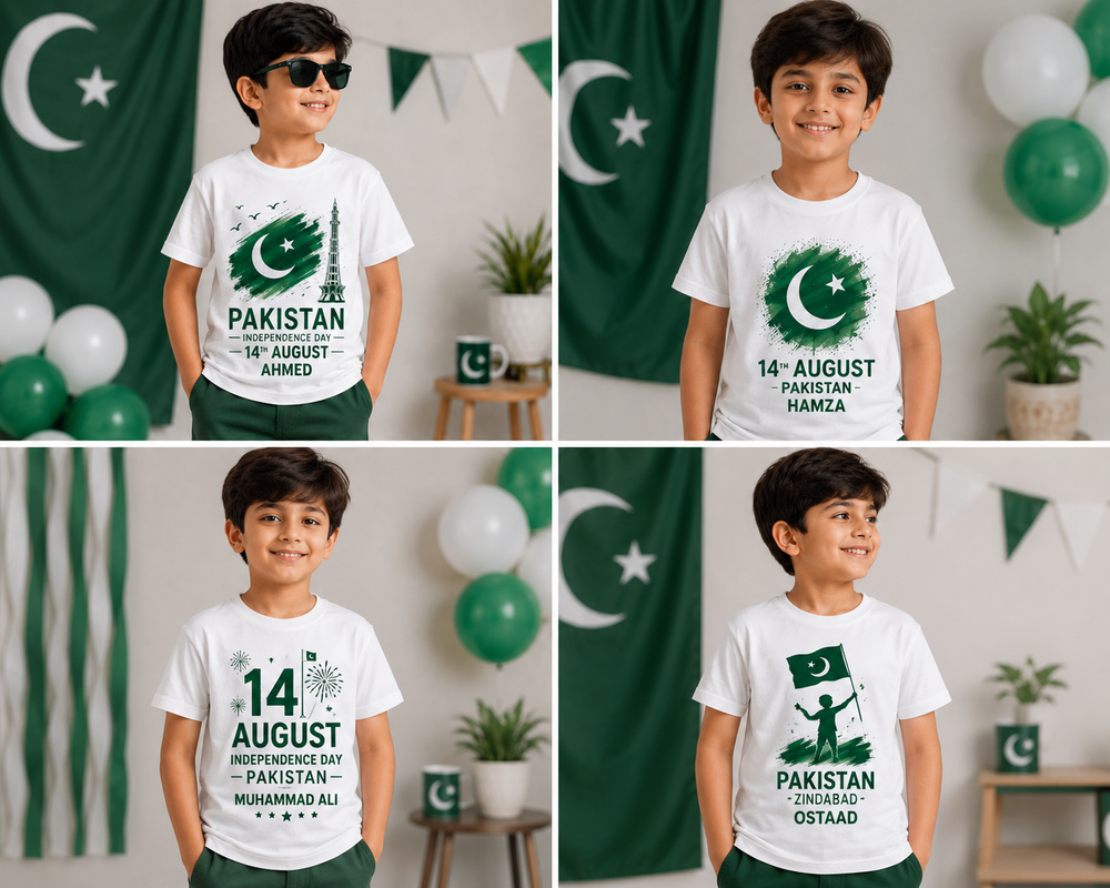 Boys  14 August Printed T-Shirt – Independence Day Special Azadi Dress for Boys