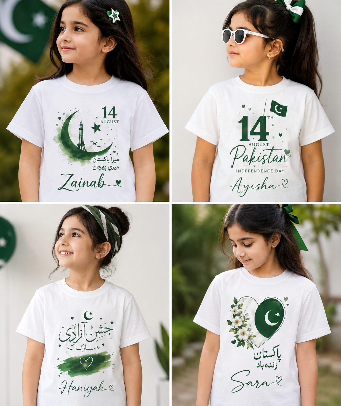 Girls 14 August Printed T-Shirt – Independence Day Special Azadi Dress for Boy Girls