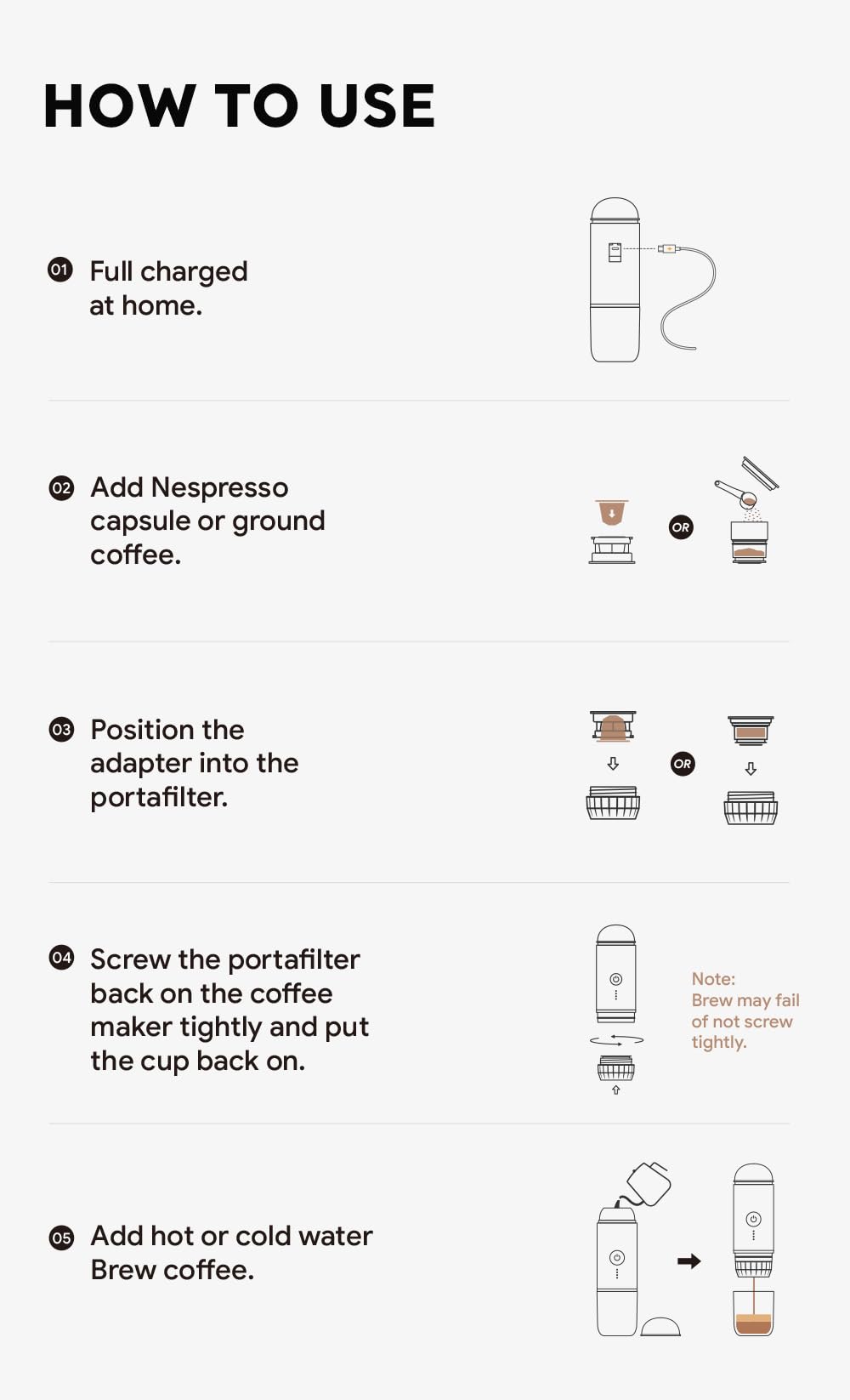 Coffee Maker | Espresso Coffee Maker Portable (Rechargeable)